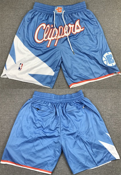 Men's Los Angeles Clippers Blue Shorts (Run Small) - Click Image to Close